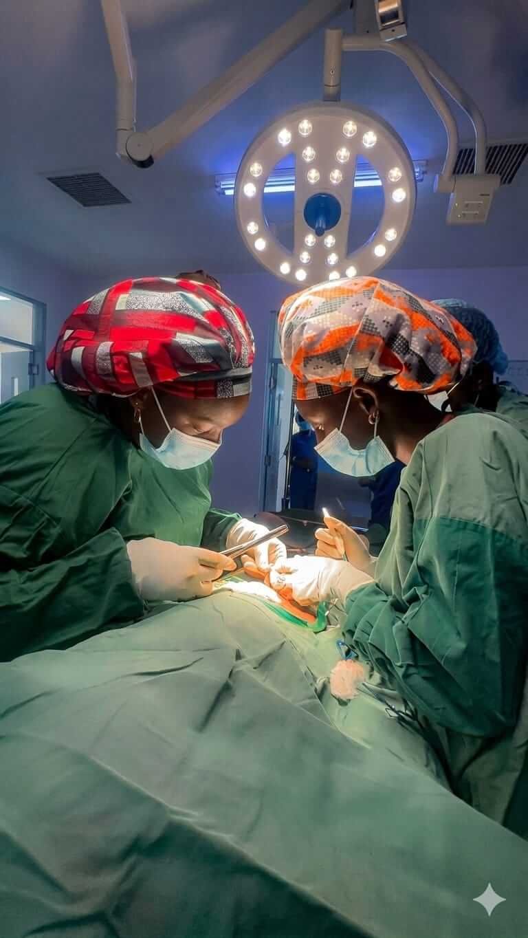 Paediatric surgeons operating